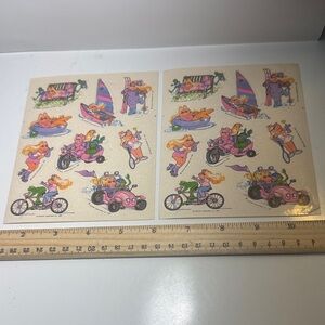 Vintage Muppets Henson associates 1981 2 sticker sheets Kermit miss piggy